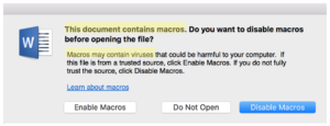 Word window asking to enable macros