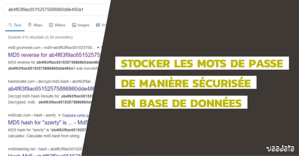 Stocker mots de passe database