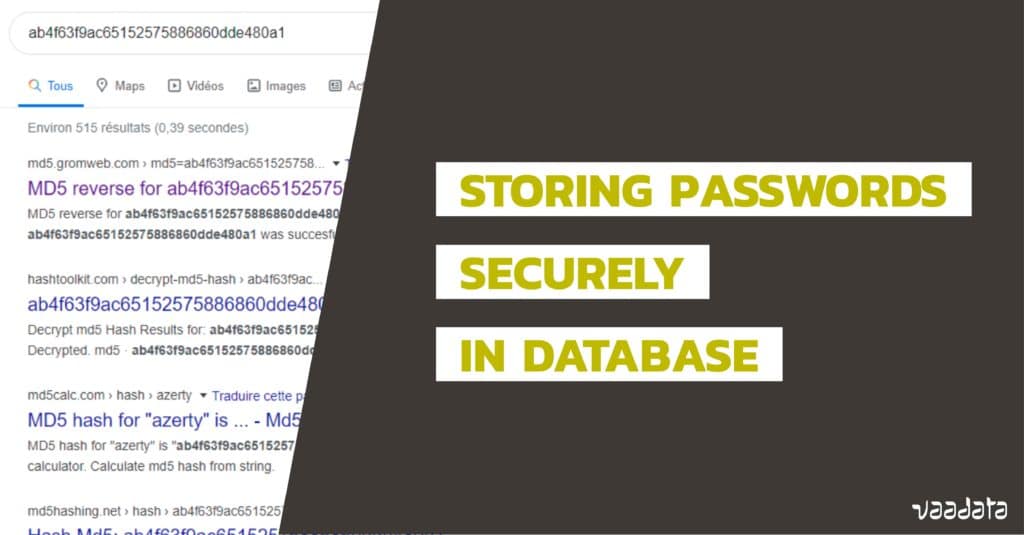 Storing passwords database