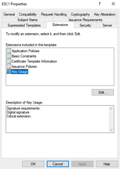 Configuration des extensions d’un template