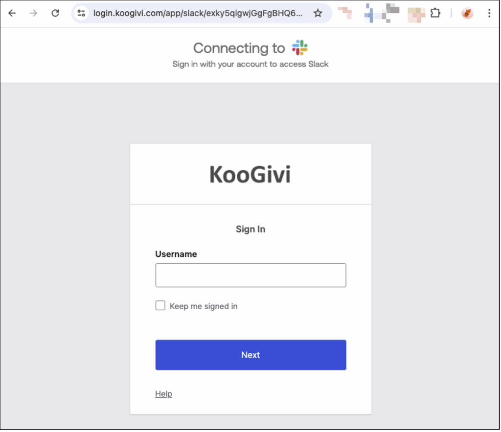 Portail de connexion SSO Okta