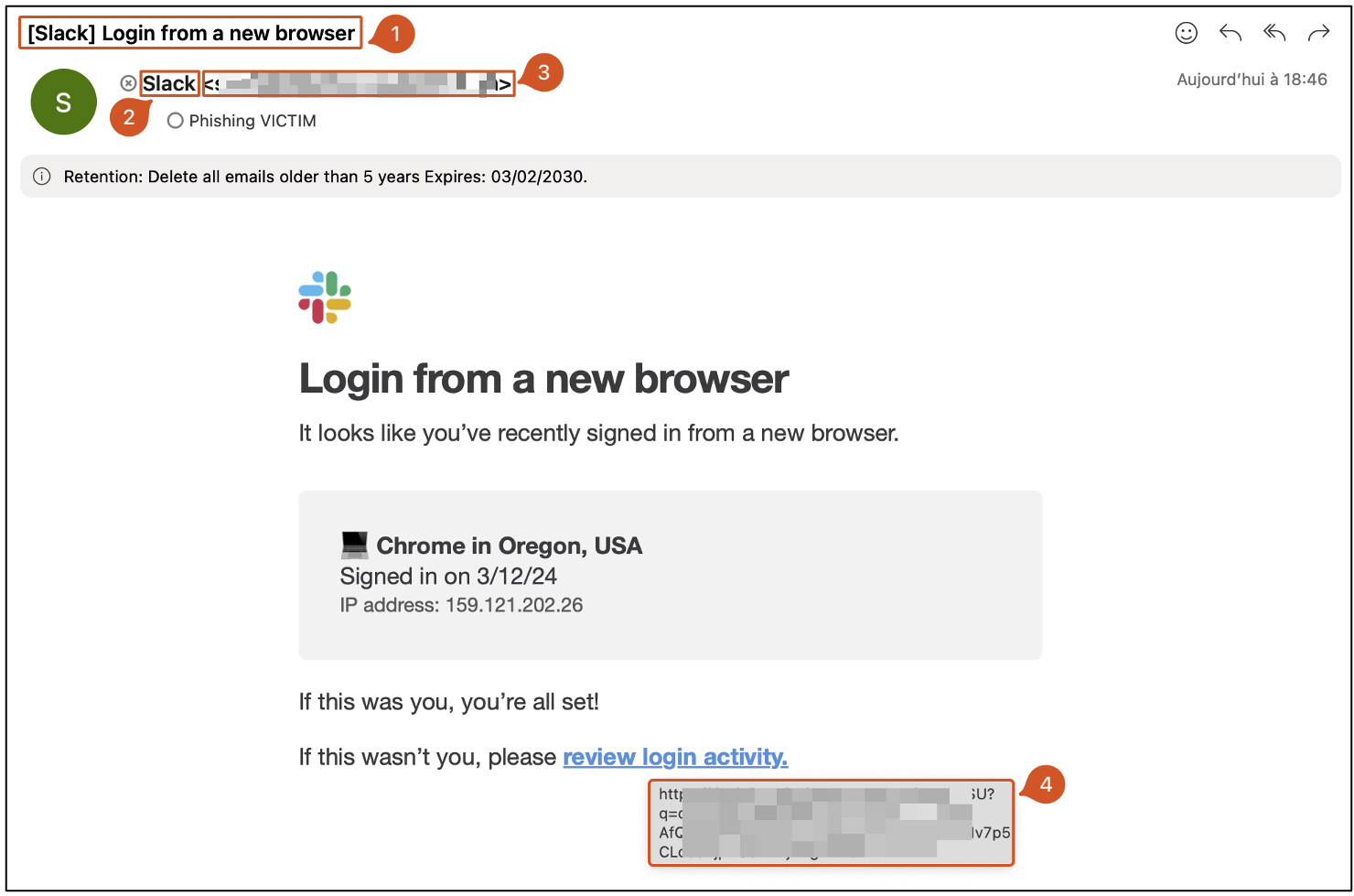 Fake Slack notification